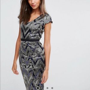 PaperDolls Sequin Cap Sleeve Dress Size 12